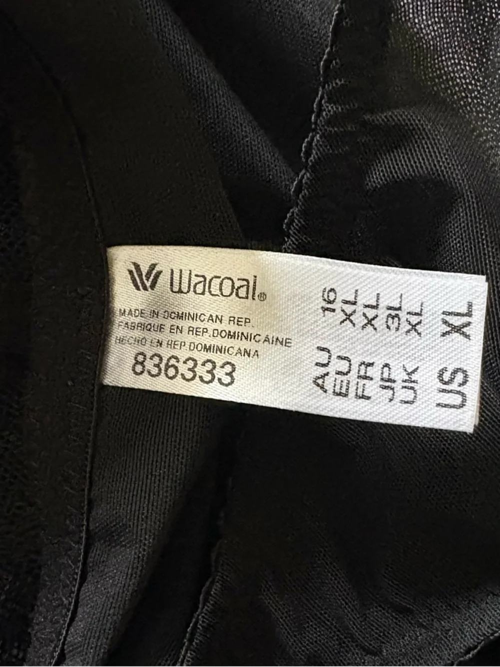 Wacoal Black Sheer Lace Plunge V-Neck Bodysuit - Picture 7 of 9